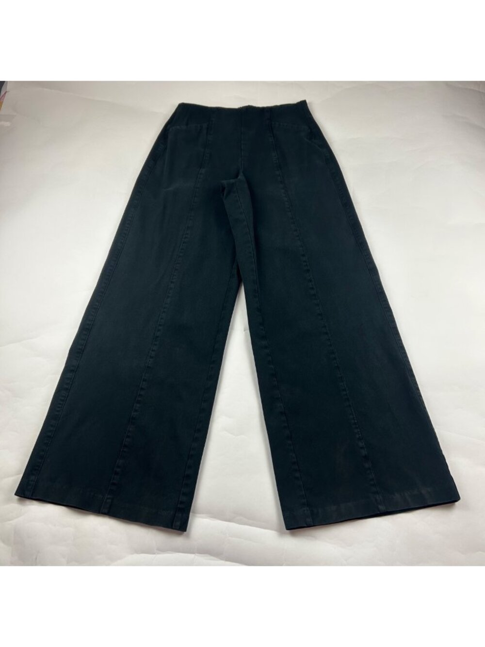 TALL Old Navy Black Stretch Canvas High Rise Wide Leg Pixie Pant MT - Picture 1 of 8
